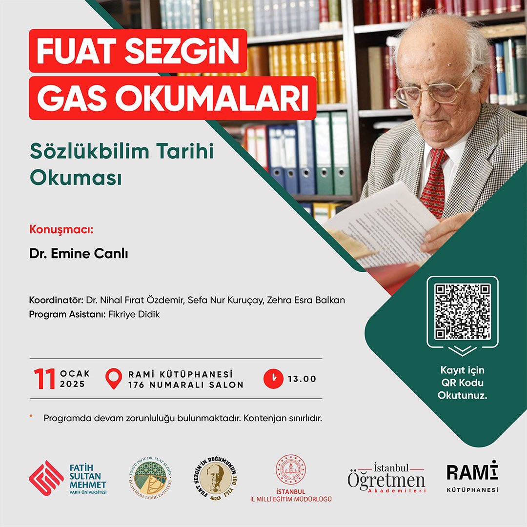 GAS hız kesmeden devam ediyor🔛
Bu Cumartesi yine Rami’deyiz📚Sözlükbilim Tarihi Okuması bu hafta Sevgili Dr. Emine Canlı <a href="/eminecanli/">emine canlı</a> Hoca ile sizlerle olacak. Buluşmak Üzere👋