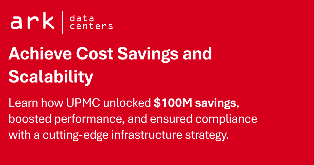arkdatacenters's tweet photo. UPMC saved $100M by leveraging ark’s purpose-built data centers. 🏥💡ark's scalable, secure solutions helped UPMC achieve significant cost savings while ensuring the protection of critical healthcare data.

Learn how ark can drive similar results for your organization https://t.co/4s7OEkPreC

#Healthcare #TechInnovation #CostSavings #DataSecurity