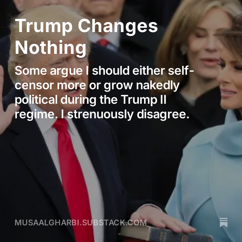 My latest for Symbolic Capital(ism) responds to a question I've been getting a lot since the election. There are multiple variations, but the gist is: 

Will (shouldn't) Trump's return to office change how I talk about the themes and arguments of We Have Never Been Woke? My short