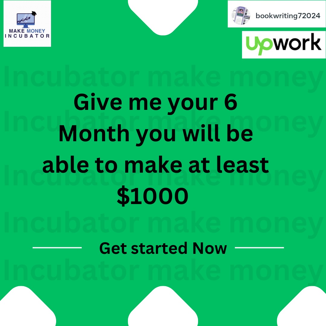 IncubatorM38303's tweet image. Give me a 6 month your you will be able to make at least $1000..
#upworktipsandtricks#upworkcourse#upworkfreelancer #makemoneyincubator