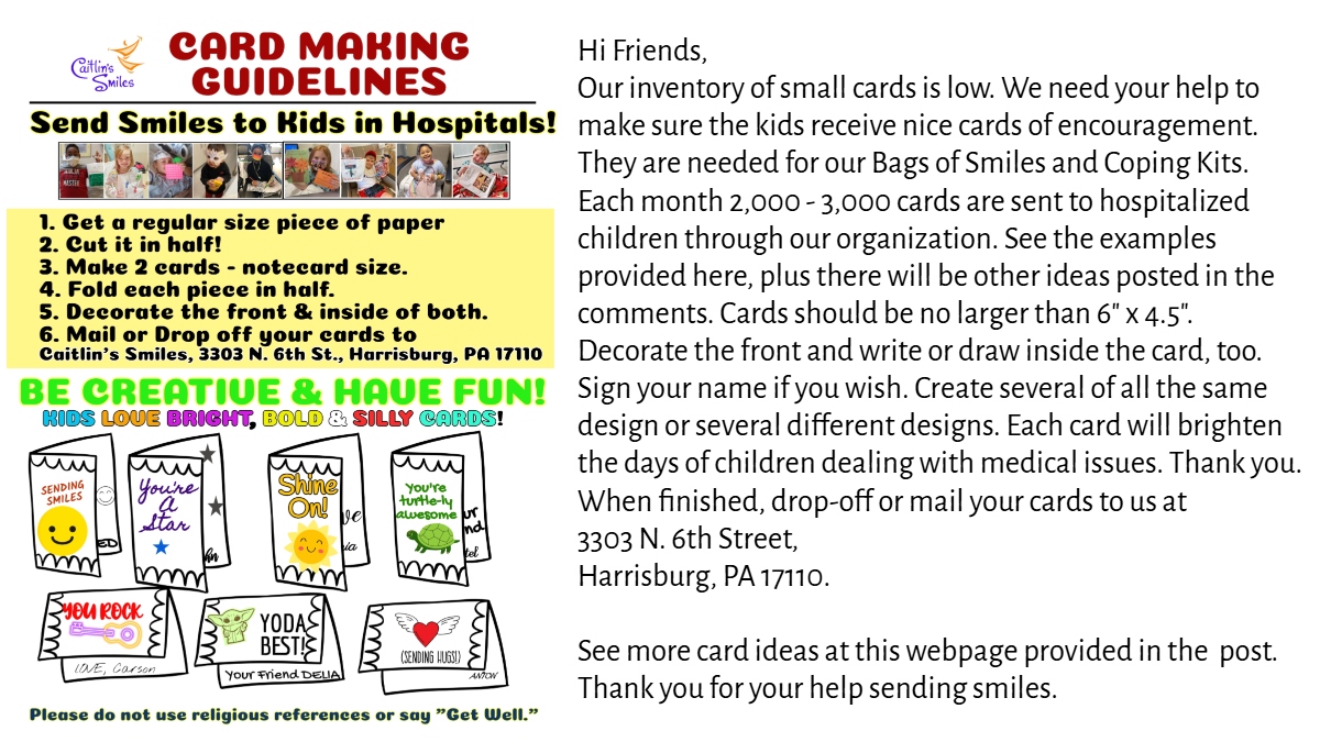 Caitlins_Smiles's tweet photo. Hey @taylorswift13 , how about you and your fans create cards of encouragement for children in hospitals?

More info here: https://t.co/U8xu6OMX41 https://t.co/NMCaIUdapO