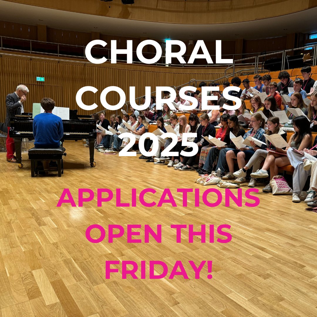 Applications for the 2025 Choral Courses open this Friday 10th January!

See below for all the info, and make sure you're ready to submit your application. Generous bursaries available!

Spread the word and don’t miss out!

bit.ly/choral_courses…