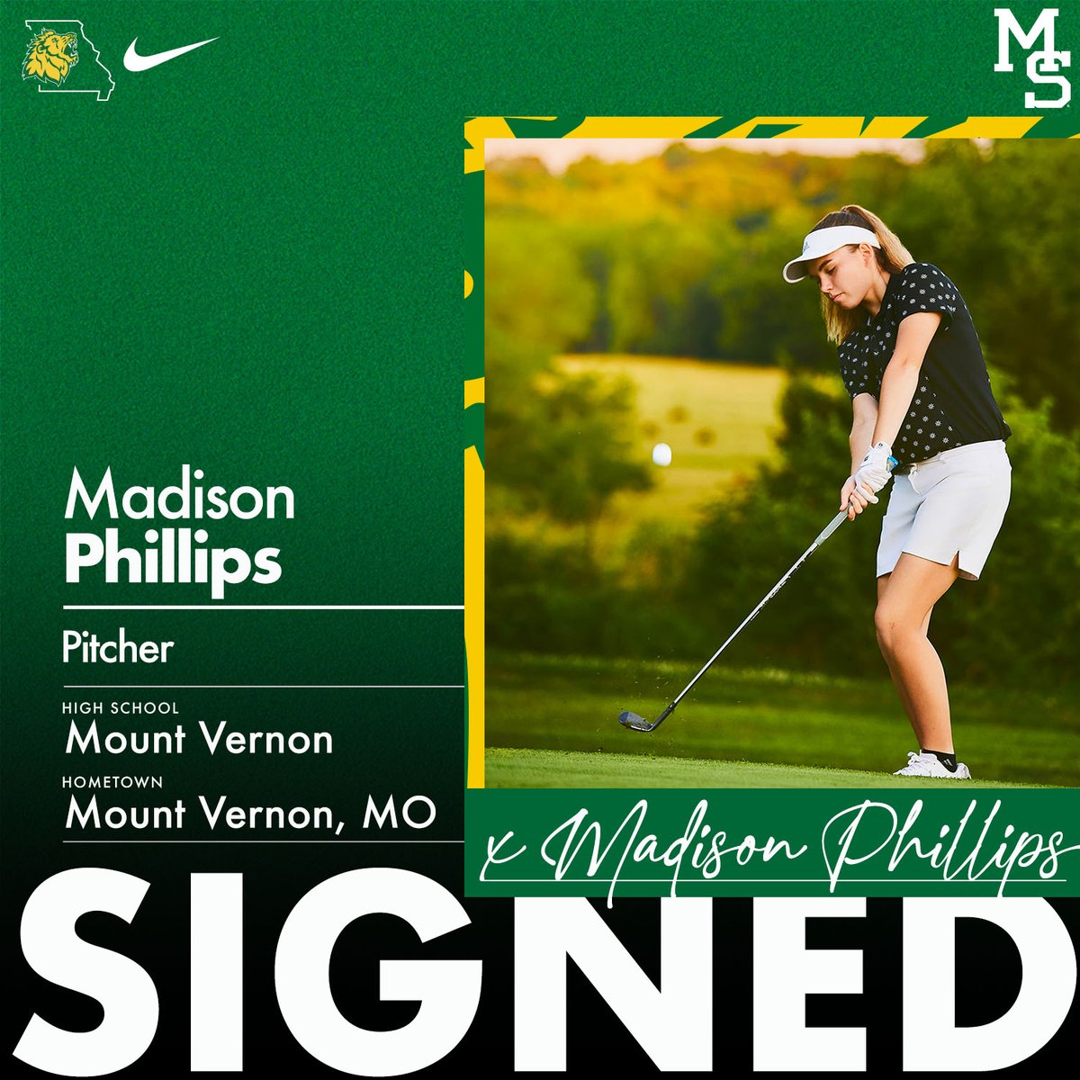 mssugolf's tweet photo. Welcome to the Lion family, Madison! 🦁 https://t.co/va4fkRRmZ9