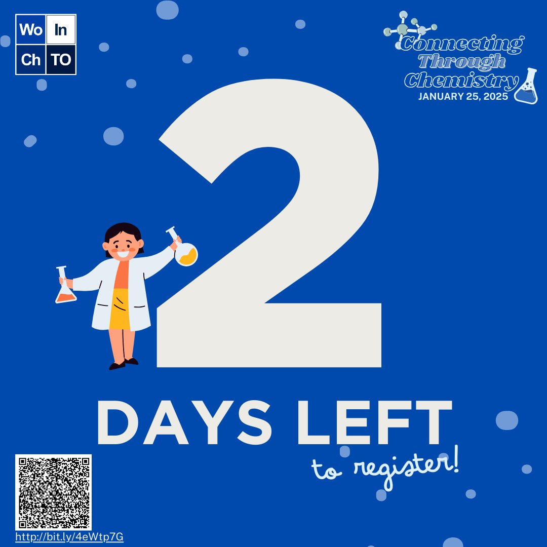 📢 2 days left to register for the Connecting through Chemistry symposium! 🧑‍🔬👩‍🔬 Don't miss out on an opportunity to connect with the Toronto-wide Chemistry community and learn about the great EDI efforts, research and alumni network!