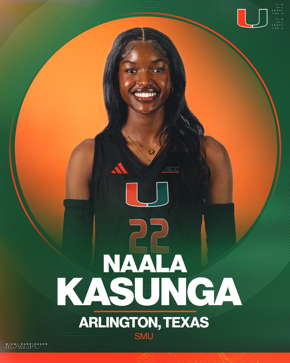 CanesVB's tweet photo. Welcome to the U, Naala 🙌

Transferring from SMU, the right side will join the Hurricanes this spring! https://t.co/E3hqZTwyBe