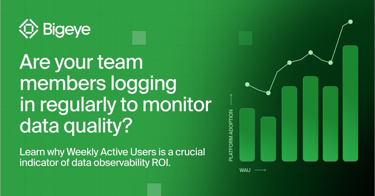 Are your team members logging in regularly to monitor data quality? Learn why Weekly Active Users is a crucial indicator of data observability ROI. 👉hubs.la/Q02Zf8L60