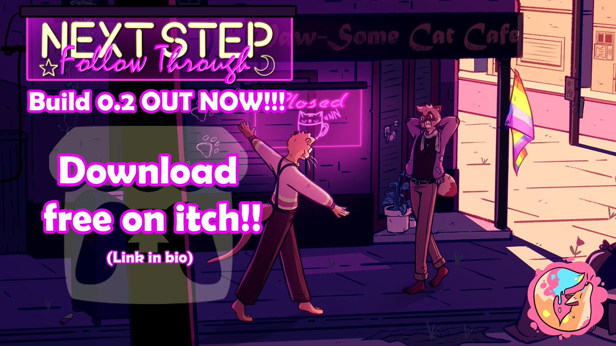JoshFoxDen's tweet image. ✨Next Step: Follow Through build 0.2 is out now!!✨

After a year of navigating the challenges of a long-distance relationship, Wallace and Deacon finally reunite for their long-awaited first date.🦦💖🦝

(Link in replies)