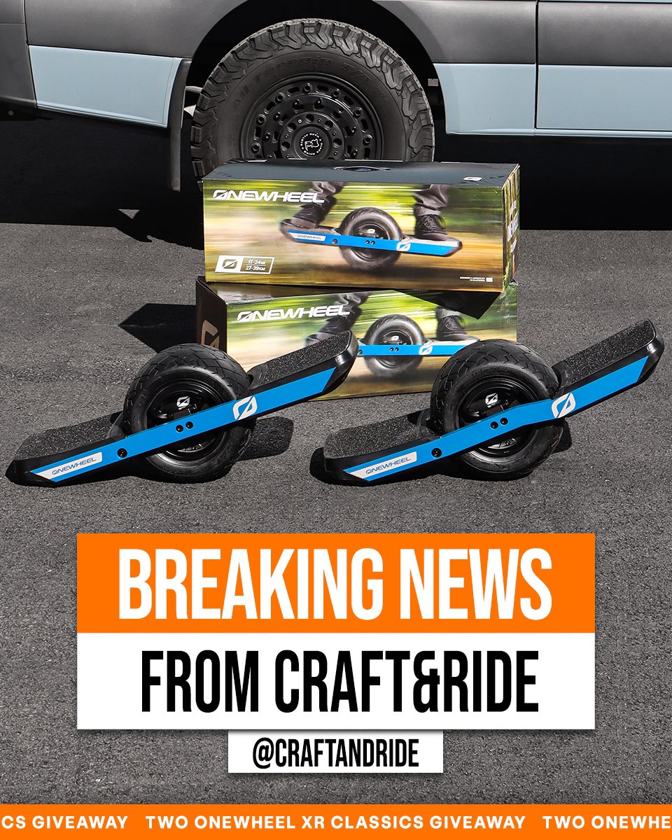 We’re giving away TWO brand new Onewheel XR Classics! Tag a friend that needs to get in on this.

The Craft&amp;Ride Holiday Giveaway is ending soon! For full details on how to enter to win (and unlock all 10 free ways to enter), please visit craftandride.com/pages/giveaway.