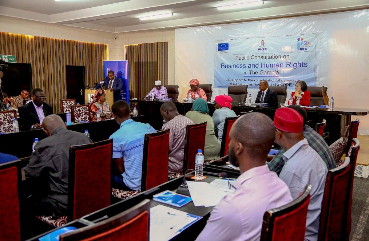 IDEA_Africa's tweet image. With the support of @EUinTheGambia (#CODE Project), @NHRCGambia in partnership with @IDEA_Africa, is organising a two-day Public Consultation on Business and Human Rights (BHR) focusing on the need to develop a National Action Plan on BHR.
#EUCODE 
#Gambia