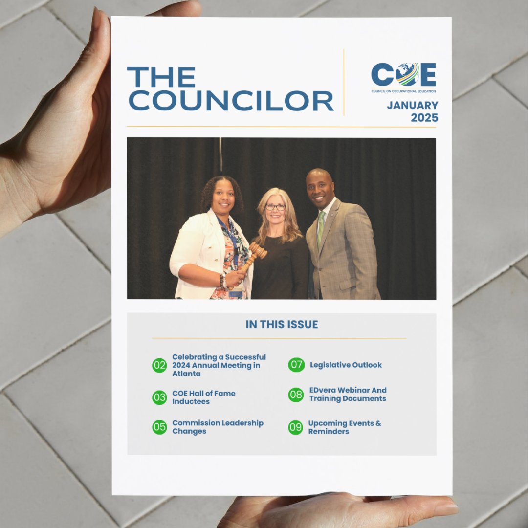 Our January edition of our quarterly newsletter, The Councilor, is out now! Be sure to read for the latest updates and events with COE.

mcusercontent.com/3a12f2f3ec4d9b…