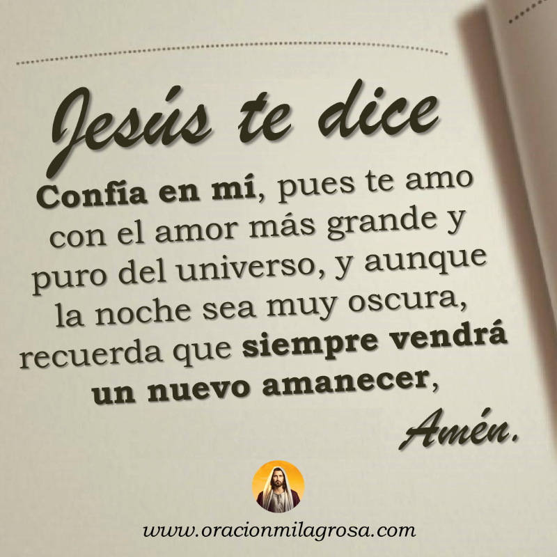 oracion_milagro's tweet photo. SOY JESÚS Y NECESITO HABLAR CONTIGO: JESÚS ha visto tu vida, tus preocupaciones y en este día Él quiere entregarte unas palabras de fe y esperanza que anuncian la llegada de tiempos de alegría, prosperidad, bendición y bienestar.

Recibe este mensaje en: https://t.co/p2zvsowAKu