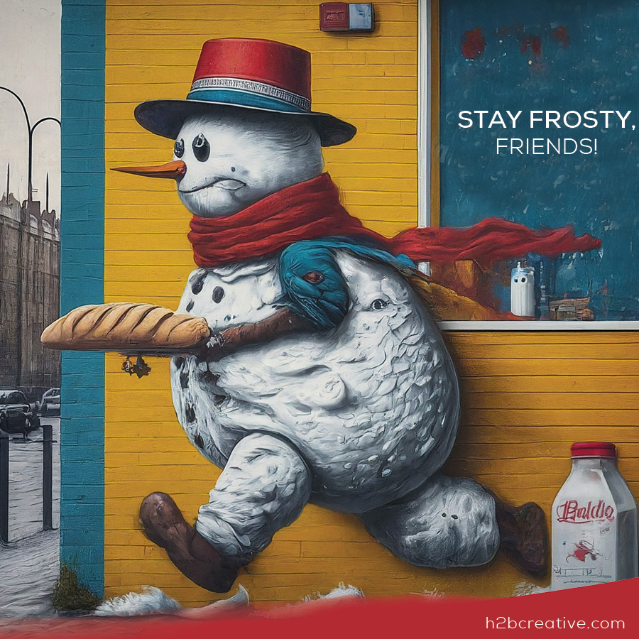 h2bcreative's tweet image. 2025 is the year to be prepared. While you’re out stocking up on winter essentials, don’t forget to keep your business marketing needs in mind. ☃️

#SnowDayEssentials #MilkAndBreadMission #WinterIsComing