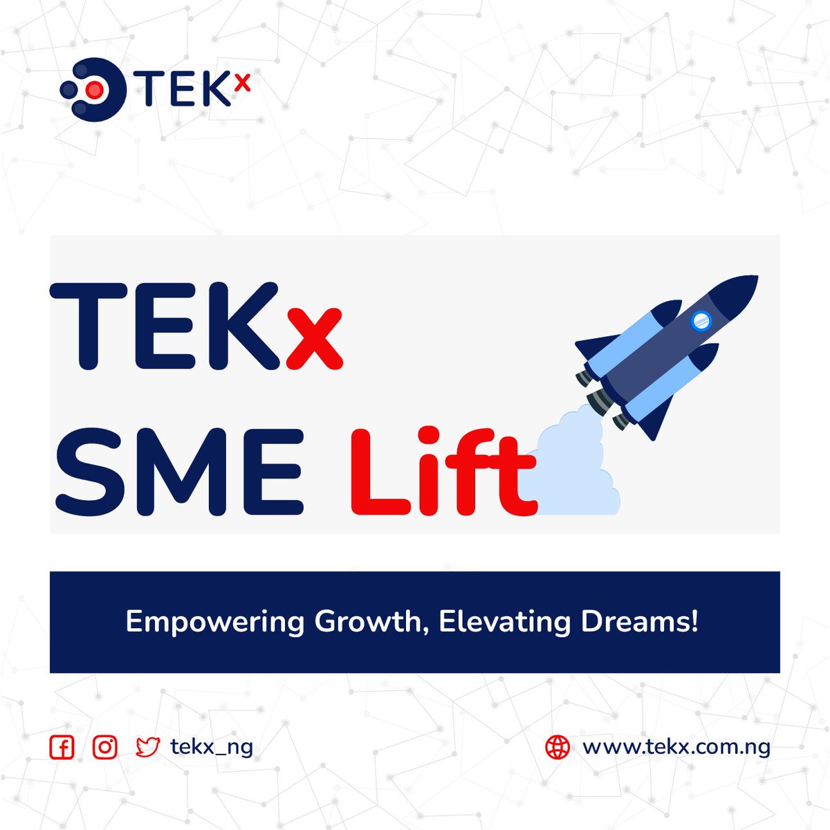 Big News!

We're thrilled to announce the launch of the TEKx SMELift Program.#SMELift is a game-changing initiative designed to elevate your business with branding and a free basic website!

Applications are NOW OPEN! Don’t miss this chance to take your business to the next level