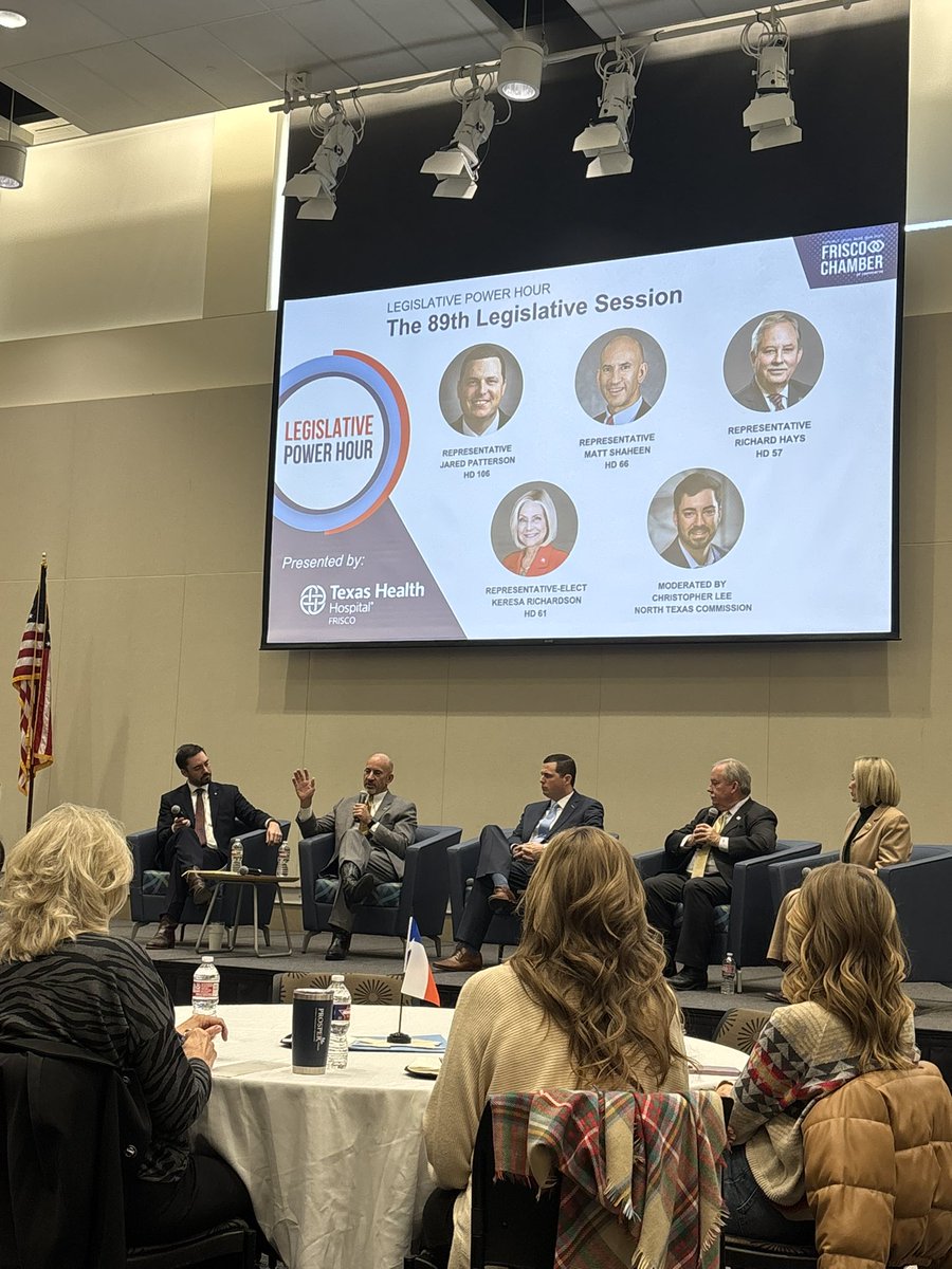 Christopher Lee (@ctl_tx) on Twitter photo Started my morning moderating the <a href="/FriscoChamber/">Frisco Chamber of Commerce</a> Legislative Power Hour. It was great to chat with #NTX Legislators ahead of the 89th #TxLege
<a href="/RepPattersonTX/">Office of State Representative Jared Patterson</a> <a href="/MattShaheen/">Matt Shaheen</a> <a href="/RepRichardHayes/">Richard Hayes</a> <a href="/KeresaForTexas/">Keresa Richardson for Texas</a> Started my morning moderating the <a href="/FriscoChamber/">Frisco Chamber of Commerce</a> Legislative Power Hour. It was great to chat with #NTX Legislators ahead of the 89th #TxLege
<a href="/RepPattersonTX/">Office of State Representative Jared Patterson</a> <a href="/MattShaheen/">Matt Shaheen</a> <a href="/RepRichardHayes/">Richard Hayes</a> <a href="/KeresaForTexas/">Keresa Richardson for Texas</a>