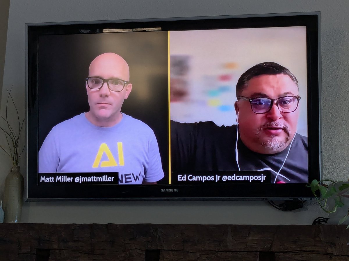 I really LOVED this session (How Will You Spend the Time that AI Saves You?) with <a href="/edcampOSjr/">Ed Campos Jr</a>! AI can help give us more time, what are you going to do with it to help better yourself? 

#DitchSummit #PDinYourPJs