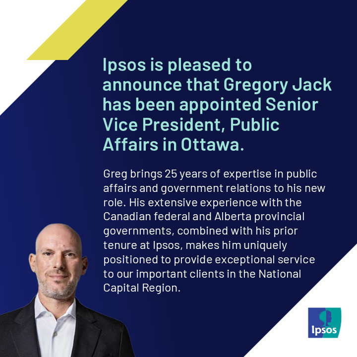 IpsosCanada's tweet photo. Ipsos expands its Public Affairs services in Ottawa with the new appointment of Gregory Jack, Senior Vice President, Public Affairs. #ProudtobeIpsos
https://t.co/H5ZfDKGqhG https://t.co/f8mLx2uPWe