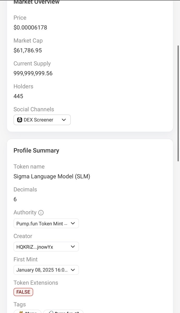 d3v_unknown's tweet image. SIGMA LANGUAGE MODEL $SML DEPLOYED BY $SIGMA DEPLOYER

SIGMA DEPLOYER + BETA PLAY 

Still at 60k

Ca: 7kPRc73mQzWuwVqqarKiHoWnK8NTQrDcPujVyyPppump