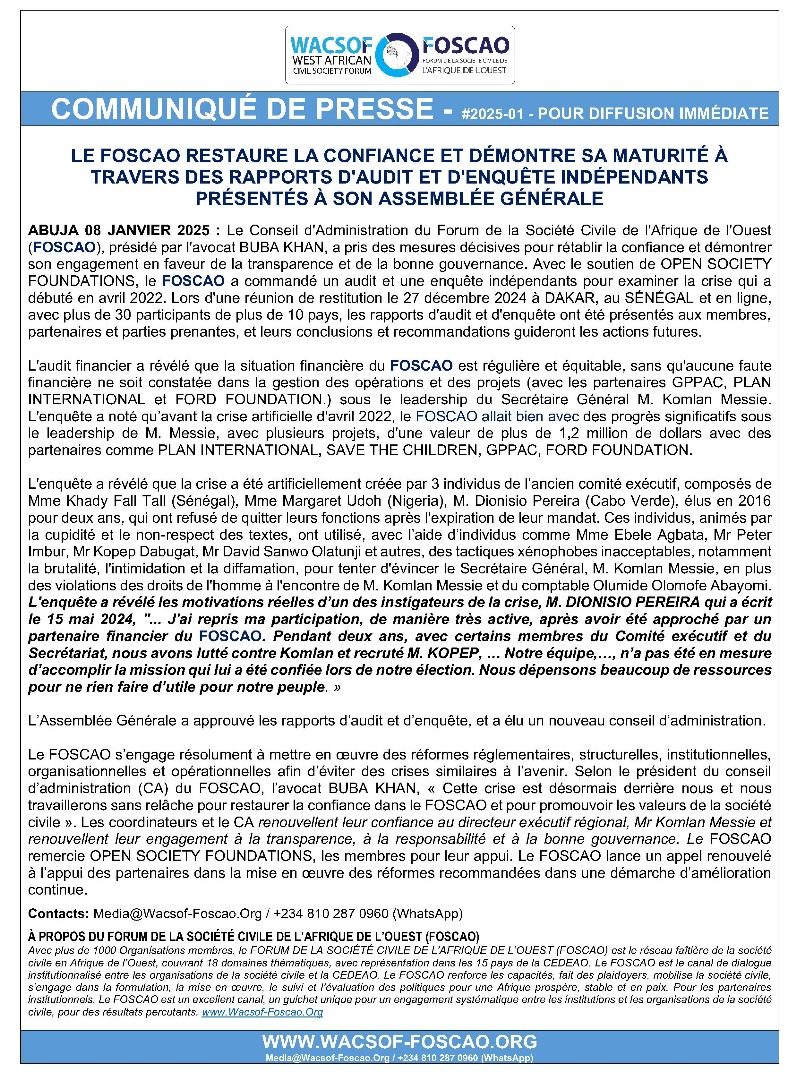 WACSOF-FOSCAO(@FWACSOF) tweet media