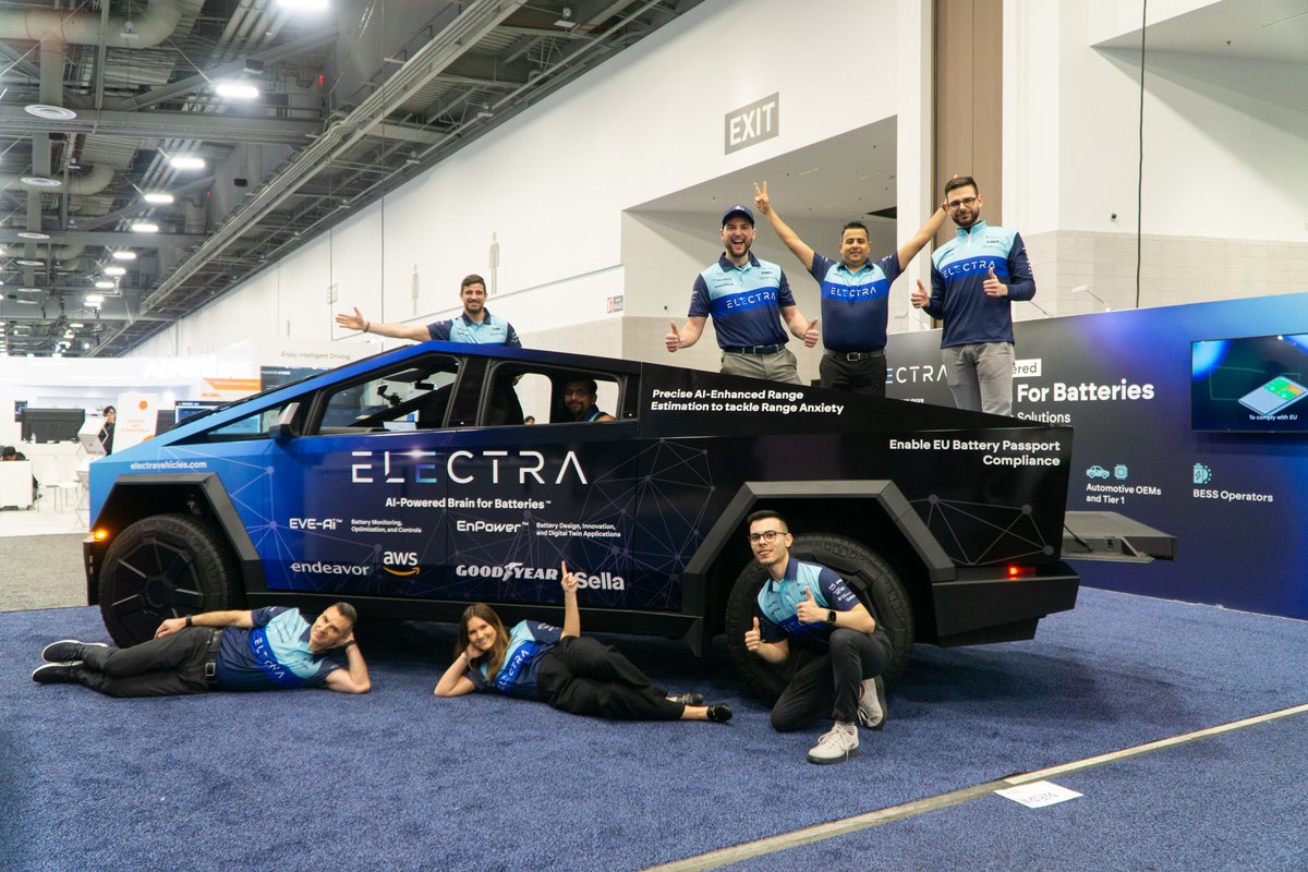 At #CES2025 🚀 Our battery intelligence powers Tesla’s Cybertruck at booth #4974 (LVCC West Hall).
Press release: electravehicles.com/electra-vehicl…

#EVEAi #ElectraVehicles #BatteryTech #AI