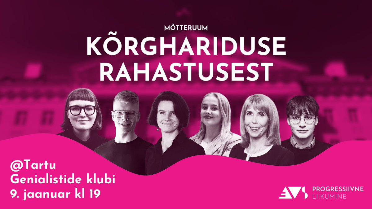 Kõrghariduse rahastamine ning rahastuse stabiilsuse ja jätkusuutlikkuse tagamine on oluline kogu Eesti ühiskonna toimimise ja arengu jaoks.  

9. jaanuaril kell 19:00 korraldame Genialistide Klubi ülemises saalis mõtteruumi kõrghariduse rahastusest ja selle väärtusest.