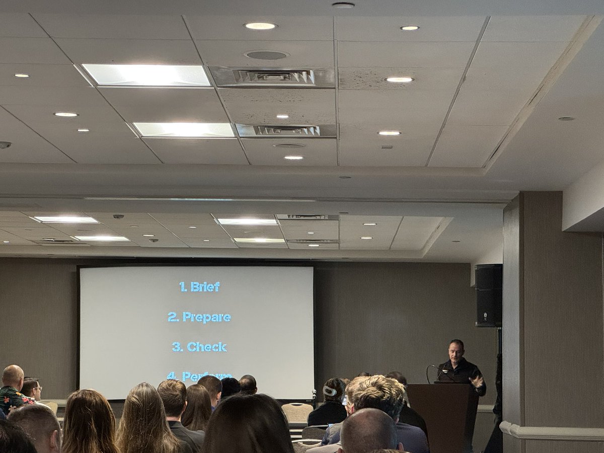Craig Tschautscher (@tschautschermd) on Twitter photo Excellent talk from <a href="/ResusPadawan/">Michael Lauria</a> on checklist design AMPS <a href="/NAEMSP/">NAEMSP</a>. Brief, Prepare, Check, Perform. Design with end user in mind, not for last minute teaching or as loaded with extra “stuff”. <a href="/AMPAdocs/">AMPA</a> <a href="/AirliftNW/">Airlift Northwest</a> <a href="/UWashEM/">UW Emergency Medicine</a> <a href="/UWEmerMed/">Univ. of Wisconsin Emergency Medicine</a> <a href="/UWMedFlight/">UW Health Med Flight</a> Excellent talk from <a href="/ResusPadawan/">Michael Lauria</a> on checklist design AMPS <a href="/NAEMSP/">NAEMSP</a>. Brief, Prepare, Check, Perform. Design with end user in mind, not for last minute teaching or as loaded with extra “stuff”. <a href="/AMPAdocs/">AMPA</a> <a href="/AirliftNW/">Airlift Northwest</a> <a href="/UWashEM/">UW Emergency Medicine</a> <a href="/UWEmerMed/">Univ. of Wisconsin Emergency Medicine</a> <a href="/UWMedFlight/">UW Health Med Flight</a>