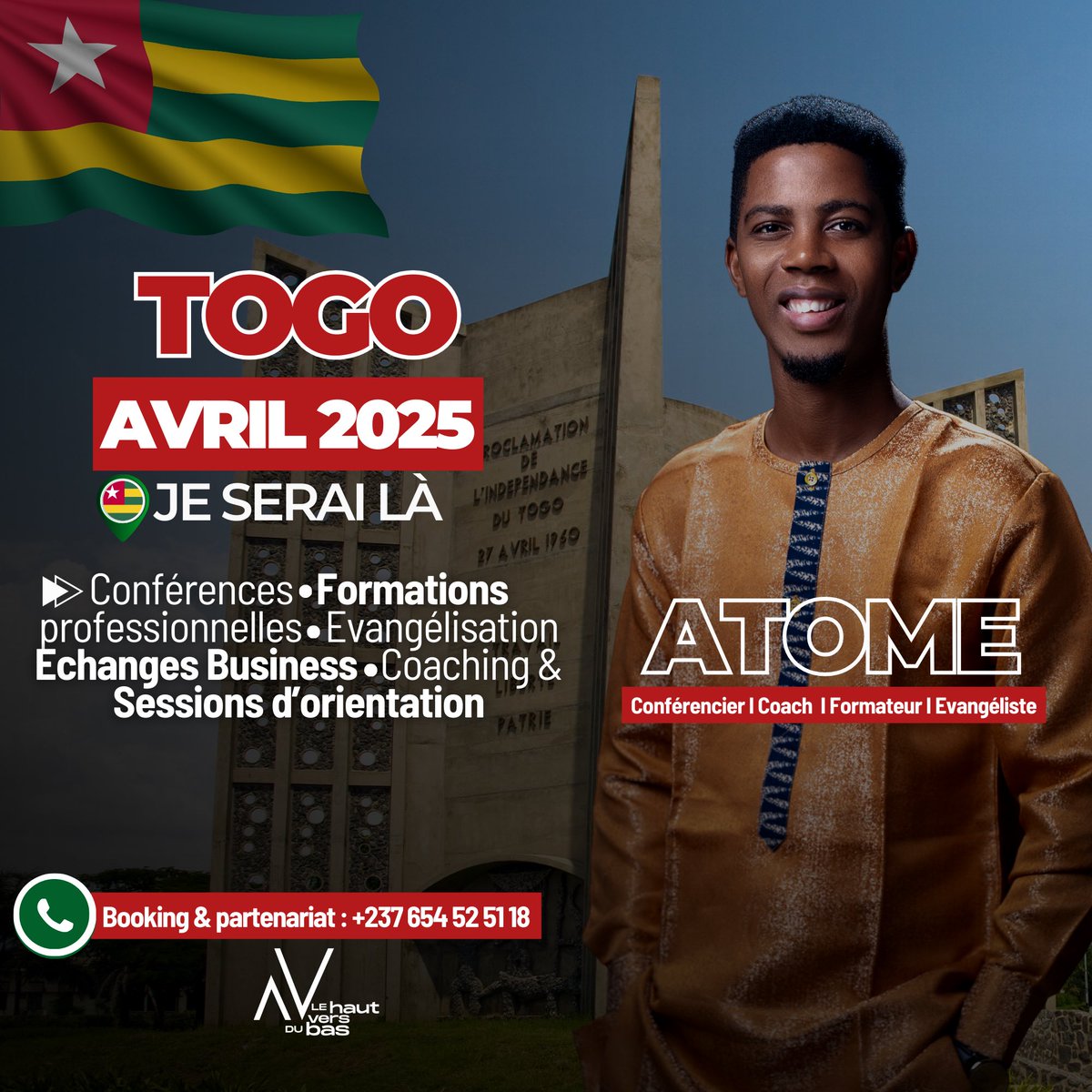 Cap sur l’Afrique de l’Ouest 

🇨🇮 Côte d’Ivoire 
🇲🇱 Mali 
🇹🇬 Togo
🇧🇫 Burkina Faso 

📍Rendez-vous en mars et avril par la grâce de Dieu.

📨📞Pour tout booking et collaboration 👉🏾 wa.me/23754525118

#DuBasVersLeHaut