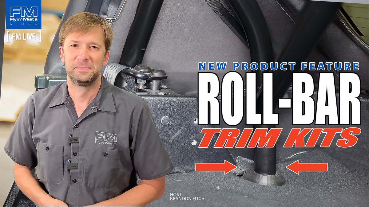 On our first FM Live of the new year, Brandon shows off a new product: our 3D printed Rollbar Trim kits! 
youtube.com/live/wJvYLFhqS…

#new #parts #interior #safety #rollbar #cleanup #install #dit #doityourself #BrandonFitch #NA #NB #Miata #FM #live #livestream #youtube #FlyinMiata