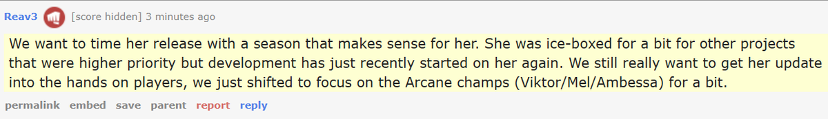 Spideraxe30's tweet photo. Reav3 notes they recently restarted work on Shyvana's VGU again. They aim to release her with a season that fits her https://t.co/PdSi57nUdn