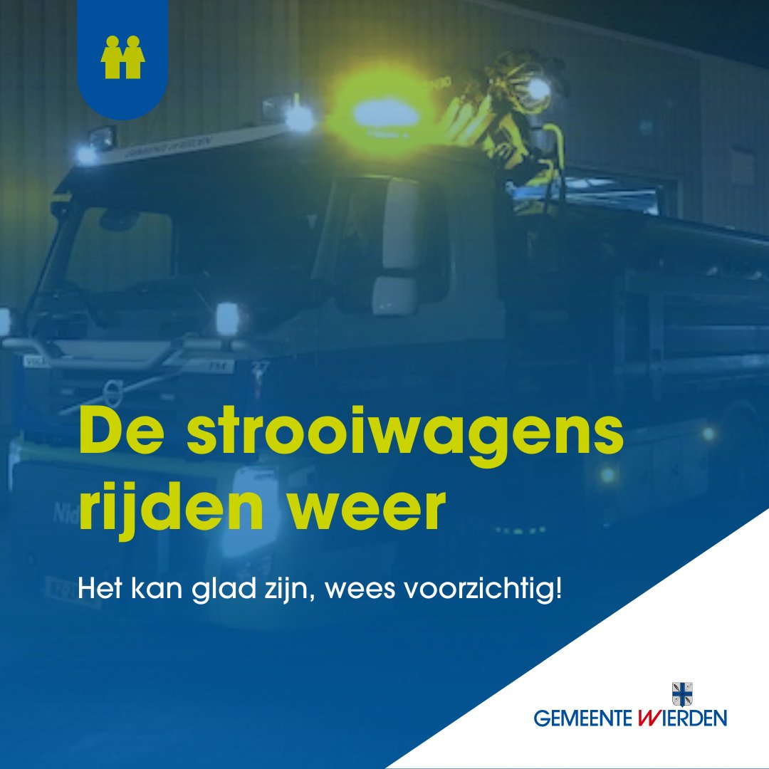 Er wordt weer gestrooid in de gemeente #Wierden. Plaatselijk kan het glad zijn , pas dus goed op. Meer info: obi41.nl/25s98b9s.nl/gl…