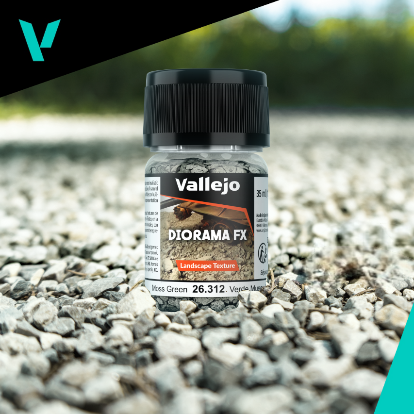vallejocolors's tweet photo. 🇺🇸🇬🇧 Today we’re spotlighting a must-have from the DIORAMA FX - LANDSCAPE TEXTURE range: Ref 26.312 Moss Green (2-5mm)! 🪨🌿
✅ Perfect for rocky and rugged terrains and  Guaranteed Fixation 💦 with the special TERRAIN FIXER! ⬇️ https://t.co/NCanmSWV8W