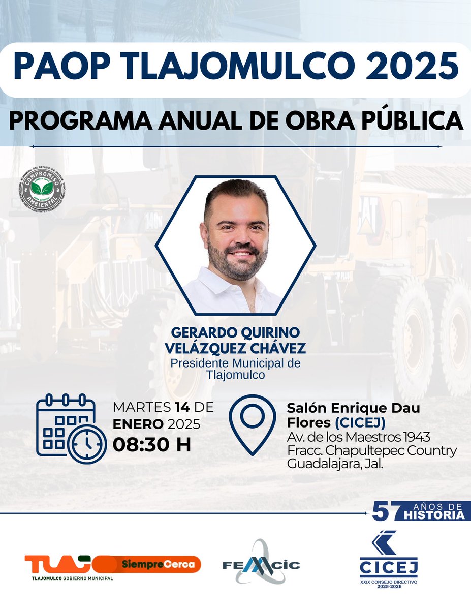 cicej_'s tweet photo. Como profesionistas de la Ingeniería Civil, sabemos que es de suma importancia conocer los proyectos de infraestructura en los que se invertirá. Recibiremos en nuestro Colegio al Presidente del municipio de Tlajomulco para que nos platique sobre su plan de trabajo. Las y los invitamos a participar en este importante ejercicio.

 ¡Ahí nos vemos!

#UnColegioQueFortaleceAJalisco