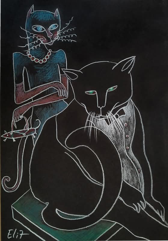 IT WON'T BE LONG NOW 

(Elisheva Nesis, Nocturnes. Paper/pencils, 33 x 23 cm)
#elishevanesis #catslovers #cats #ArtLovers #catart