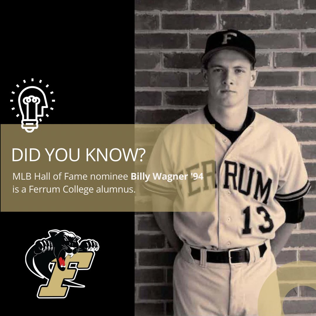 FerrumCollege's tweet photo. In case you didn’t know, Ferrum College alumnus Billy Wagner @BillyWagner1313 is on this year’s National Baseball Hall of Fame ballot. 

#FerrumCollege #BaseballHOF #FerrumAthletics #BillyWagner #HallofFame #2025MLB https://t.co/nOStLIkZW1