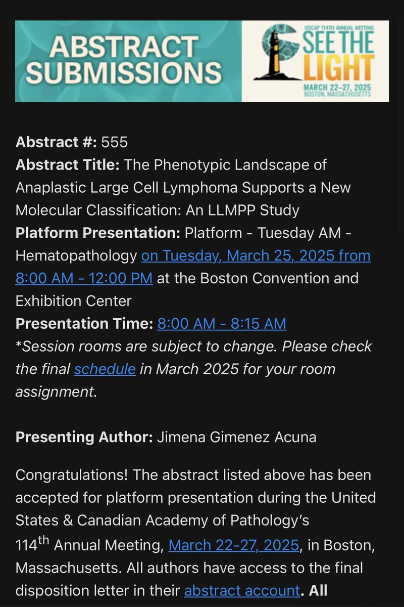 Jimena Gimenez-Acuna, MD (@jimenabelengim1) on Twitter photo Just registered for USCAP, and I couldn’t be more excited! Honored to deliver my first oral presentation in front of such a talented and passionate community. Boston, here we come—let the countdown begin! #USCAP2025 #Path2Path #Match2025 <a href="/TheUSCAP/">USCAP</a> <a href="/mayocliniclabs/">Mayo Clinic Labs</a> <a href="/MatchToPath/">MatchToPath</a> Just registered for USCAP, and I couldn’t be more excited! Honored to deliver my first oral presentation in front of such a talented and passionate community. Boston, here we come—let the countdown begin! #USCAP2025 #Path2Path #Match2025 <a href="/TheUSCAP/">USCAP</a> <a href="/mayocliniclabs/">Mayo Clinic Labs</a> <a href="/MatchToPath/">MatchToPath</a>