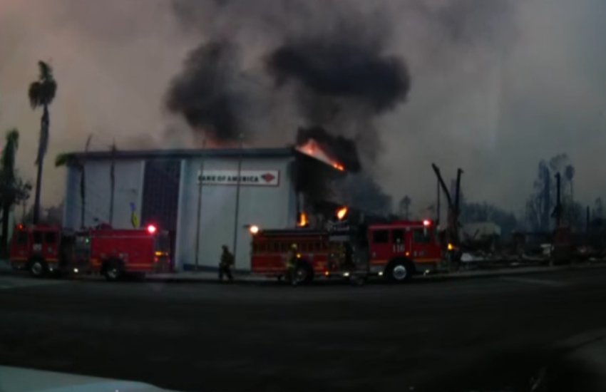 Watching hundreds of houses in the city burn, with not a single truck in sight, but 3 trucks show up to stop the single isolated bank of america.