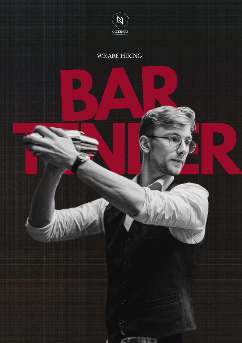NOIROFFICE's tweet image. ‼️ATTENTION‼️

Noir Bar and Club is hiring a bartender!

If you're passionate about the nightlife industry and ready to join a dynamic team, this is your chance. We're looking for someone dedicated to bring their energy to our vibrant atmosphere. Check out the details below!