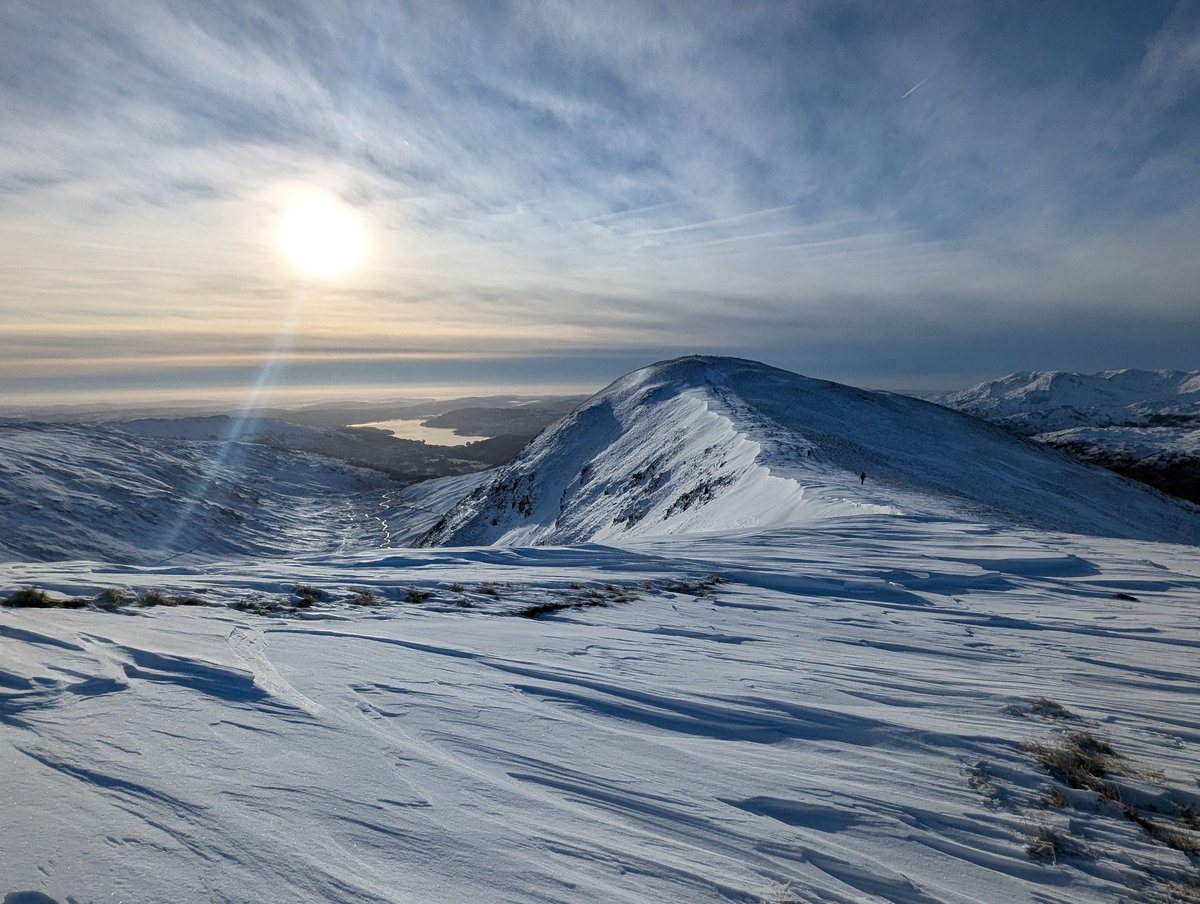 Pretty special snow day to be out on the Fairfield Horseshoe earlier. 
Views north straight across the Solway Firth and over to Criffel Hill in Scotland.
Blessed to be out in such incredible winter conditions. Hard going in some of the snow drifts, but definitely worth it!