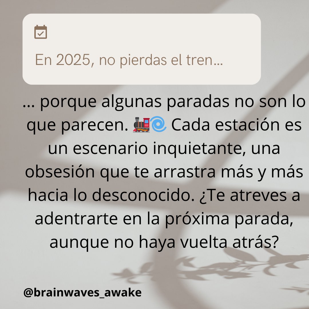 lauracaro989's tweet photo. En 2025, no pierdas el tren… 🚂🌀 En La chica de la parada mental, cada estación es un laberinto psicológico: obsesiones que envuelven, suspense que te atrapa y una mente que lucha entre la realidad y la fantasía.
#LaChicaDeLaParadaMental #SuspensePsicológico #TrenDeLasObsesion https://t.co/ijxGf9wcA4