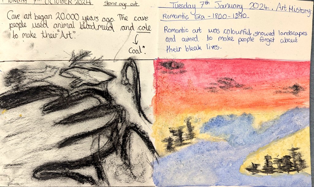 Art history booklets continue this week... The Romantic Era this time! Fantastic discussions had about time and how it changes 😁 #TheRomanticEra #ArtHistory
