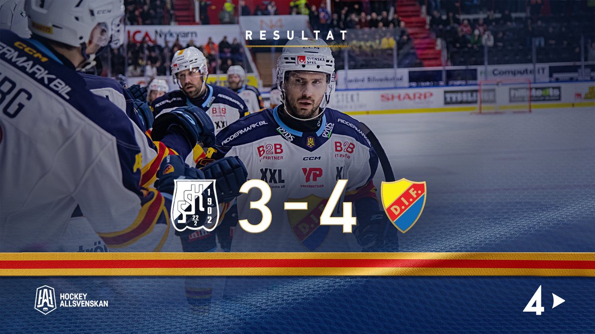 DIFHockeyse's tweet image. #SSKDIF | 𝗥𝗘𝗦𝗨𝗟𝗧𝗔𝗧

Åh en sådan härlig dag! 47 sekunder från slutet skjuter Ludvig Rensfeldt segern till Djurgår’n som ännu en gång hämtar upp dubbla underlägen, vänder och vinner.

📝 Läs matchrapport på DIFHockey.se.

💛❤️💙
#DIFHockey | #AlltidOavsett
