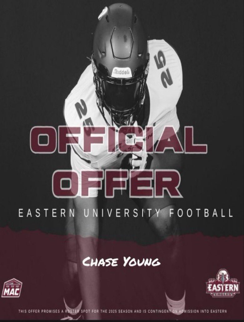 Chase Young (@c_young1228) on Twitter photo After a Great conversation with <a href="/Flashy5k/">Jordan Davis</a> I am blessed to receive my first offer from Eastern university
<a href="/CoachJuice44/">Coach Juice</a> <a href="/coachtholman/">Tarig Holman</a> <a href="/CoachBurgz/">matthew fabien</a> After a Great conversation with <a href="/Flashy5k/">Jordan Davis</a> I am blessed to receive my first offer from Eastern university
<a href="/CoachJuice44/">Coach Juice</a> <a href="/coachtholman/">Tarig Holman</a> <a href="/CoachBurgz/">matthew fabien</a>