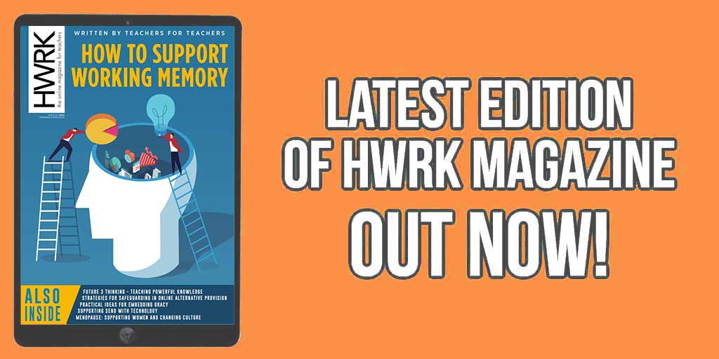 HWRK Magazine (@hwrk_magazine) on Twitter photo The latest edition of <a href="/HWRK_Magazine/">HWRK Magazine</a> is here!
Written by teachers for teachers, it is jam-packed with strategies for developing curriculum, improving pedagogy, supporting SEND students and much more.
You can read it here: hwrkmagazine.co.uk/read/ The latest edition of <a href="/HWRK_Magazine/">HWRK Magazine</a> is here!
Written by teachers for teachers, it is jam-packed with strategies for developing curriculum, improving pedagogy, supporting SEND students and much more.
You can read it here: hwrkmagazine.co.uk/read/