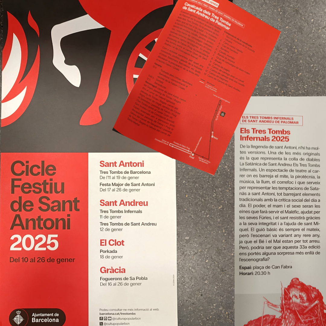 CMCPSA's tweet photo. 🎉 Cicle Festiu de Sant Antoni! 🎉
Estem a punt de començar el cicle festiu de Sant Antoni! No et perdis els actes que tindran lloc a Sant Andreu i a tota la ciutat de Barcelona. Vine i gaudeix de la festa!
#SantAntoni #culturapopularbcn #culturapopularsantandreu #TresTombs https://t.co/NnNei8kKf4
