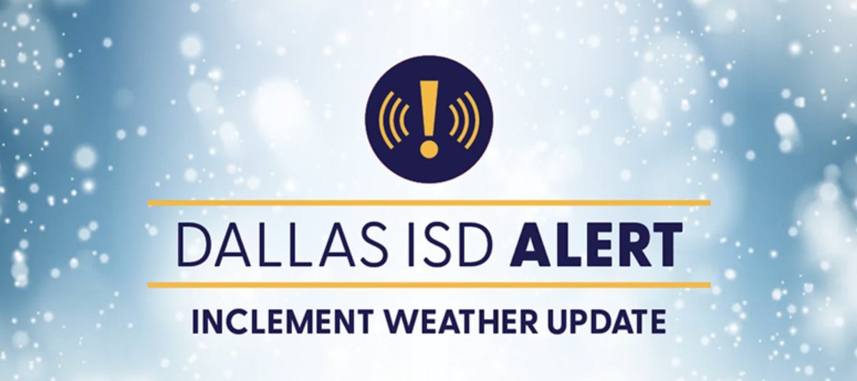 After careful consideration for anticipated road conditions and extreme temperatures, Dallas ISD schools &amp; offices will be closed Thursday, Jan. 9, and Friday, Jan. 10, 2025. After-school activities and athletic events for these days are canceled. mailchi.mp/d39bd1e0f877/d…