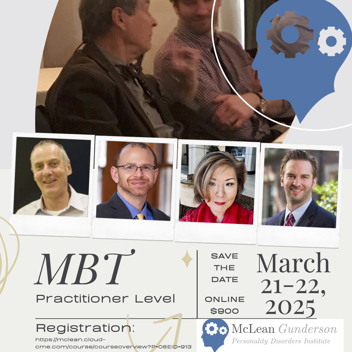 Join us ONLINE for MBT Basic (March 3, 4, and 7) or Practitioner (March 21, 22)!

Registration is open:

(Basic) mclean.cloud-cme.com/course/courseo…

(Practitioner) mclean.cloud-cme.com/course/courseo…