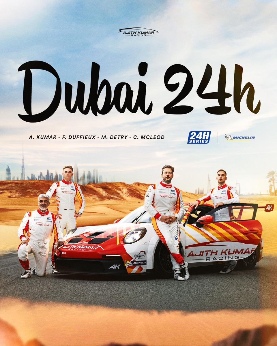 SKMA81's tweet photo. This Weekend #Ajith sir #Dubai 24Hours series ๐๐๐๐๐๐๐
#AjithKumarRacing #AjithKumar #24HDUBAI #DubaiRaceWeekend #SpeedInStyle #TrackLife #RacingSeason #HighOctaneAction #RacersEdge #LifeInTheFastLane #AKRacing #PassionForSpeed
#VidaaMuyarchi #GoodBadUgly #Sports #Race https://t.co/FyVBF1kZdq