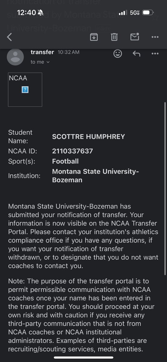 Officially in the transfer portal! Looking for my next home!