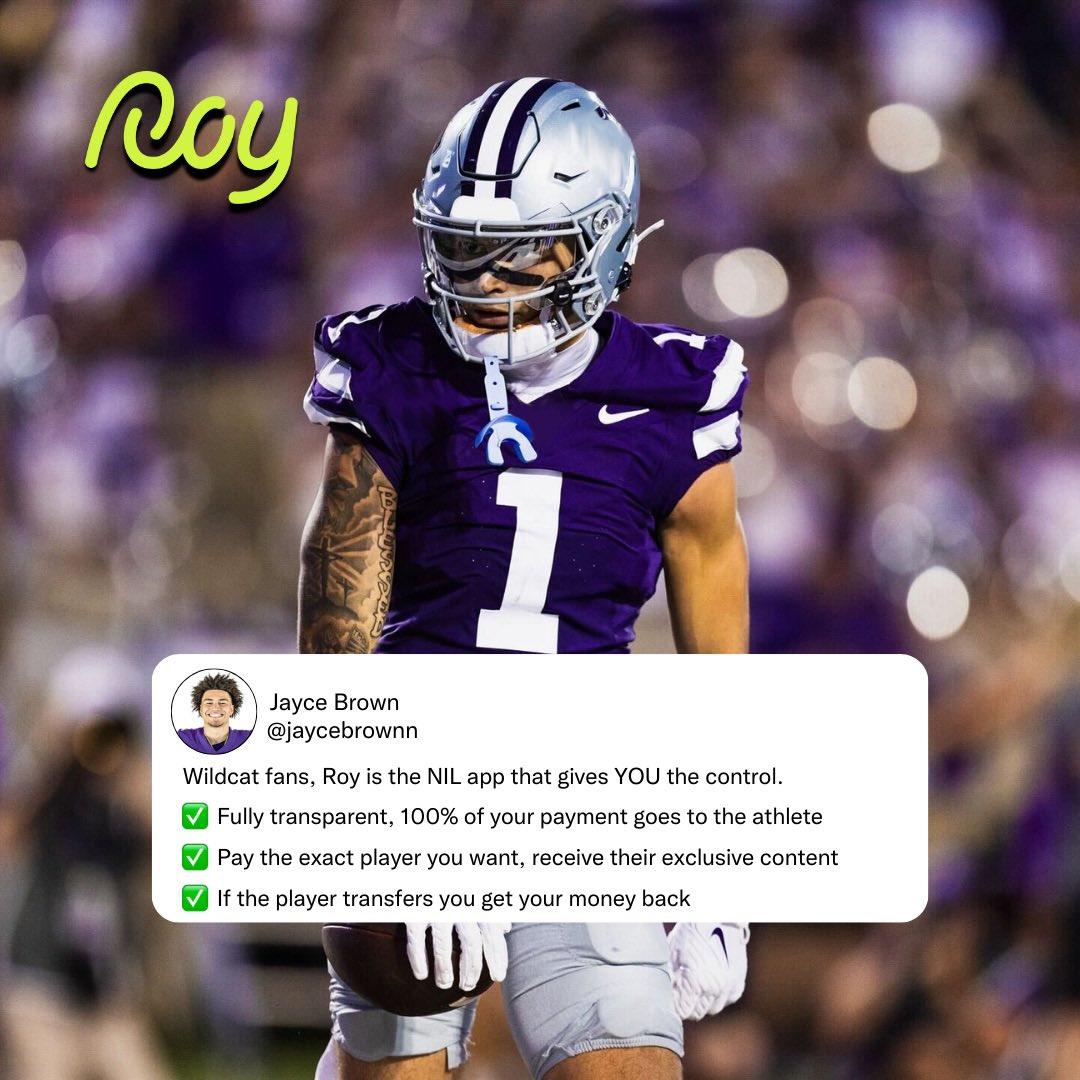 jaycebrownn's tweet image. I’m excited to introduce you to Roy, the only NIL app that puts you, the FANS, in control.
If you love this team as much as I do, here’s your chance to make an impact like never before.
Download the @Roy_ReturnOnYou app today!
bit.ly/4cR6dH6