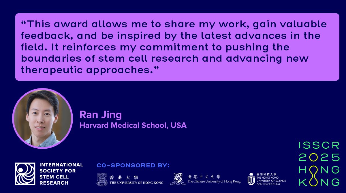 Submit an abstract by 21 January for the chance to present your research and to be awarded a travel award to help defray travel and accommodation expenses associated with the #ISSCR2025 Annual Meeting. Learn more 👉 ow.ly/o3XA50Ul32y