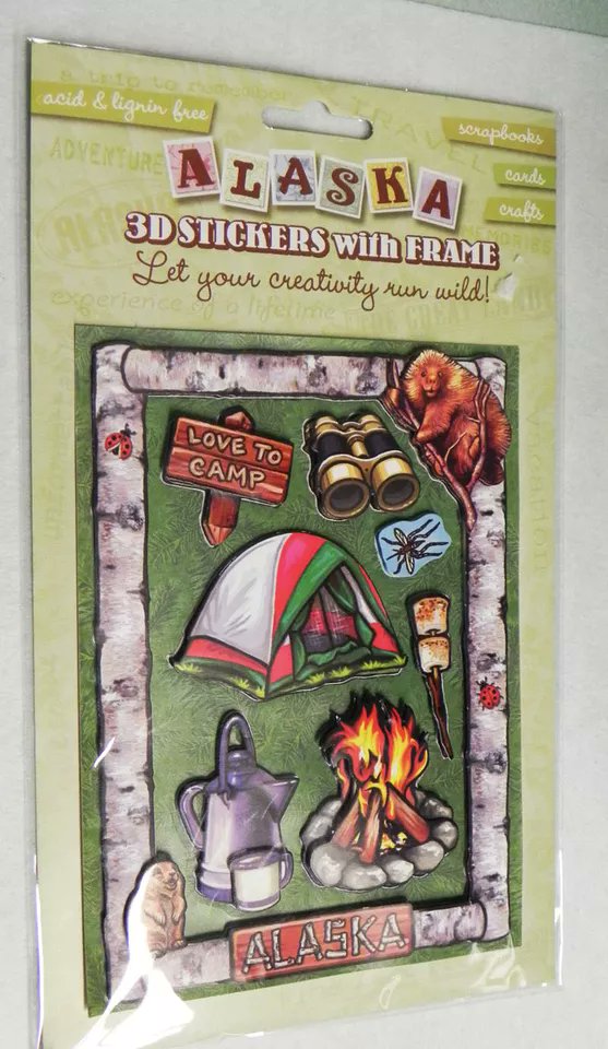 WayUpInAlaska's tweet image. 3D Alaska camping theme stickers with birch logs Frame, tent - fun set to use in  your #scrapbook  , #journal, #cards , #dream board or what have ya :)  
ebay.com/itm/3303115978…

#ebayseller #scrapbooking  #itemoftheday #localpickupavailable #ebaystore #wayupinalaska